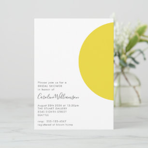 Invitación Formas Geométricas Sencillas Ducha Gris Amarilla B