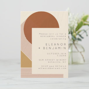 Invitación Formas modernas Líneas Líneas Copper Oro Ensayo Ce