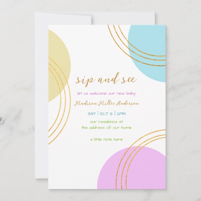 Invitación Formas simples Sip Y Ver (Anverso)