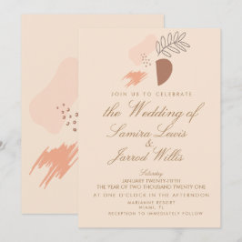 Invitación Formas Terrosas Geométricas Orgánicas Abstractas B
