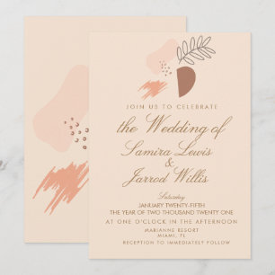 Invitación Formas Terrosas Geométricas Orgánicas Abstractas B