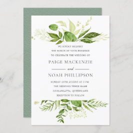 Invitación Forrest Greenery Elegant Wedding Invitation