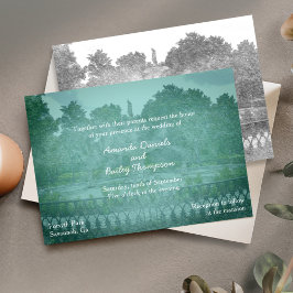 Invitación Forsyth Park Fuente Savannah GA Boda