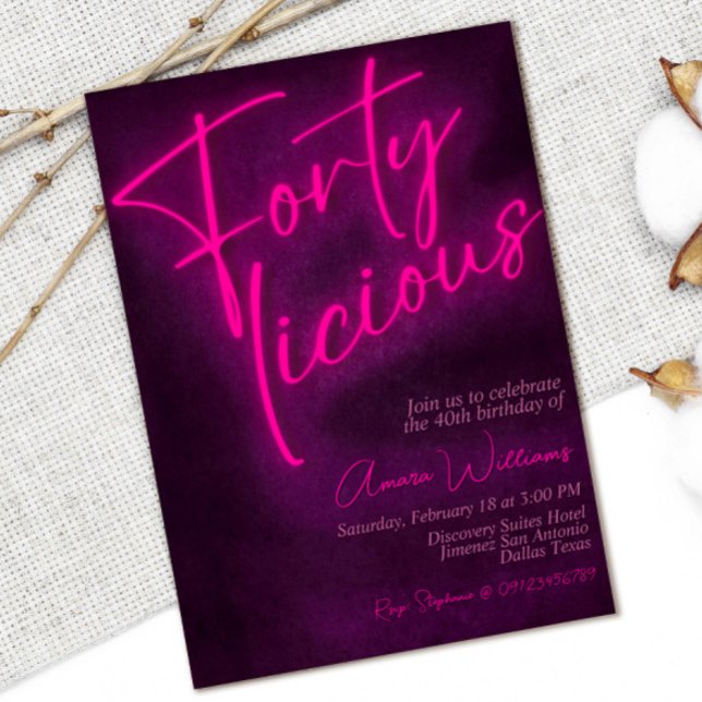 Invitación Fortylicious 40th Birthday Invitation (Subido por el creador)