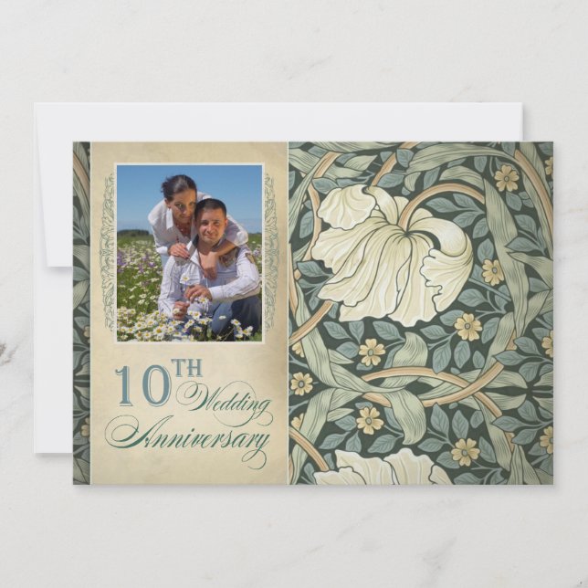 Invitación foto 10º aniversario de boda (Anverso)