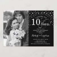 Foto 10º Aniversario de Boda - Negro Plateado