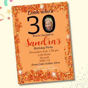 Invitación Foto 30 cumpleaños Treinta años de durazno