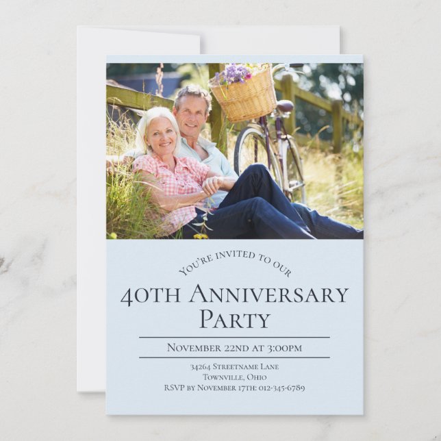 Invitación Foto 40 Aniversario de Boda (Anverso)