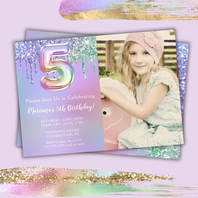 Invitación Foto 5 Partido de Cumpleaños del Purpurina Púrpura (Subido por el creador)