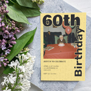 Invitación Foto 60 cumpleaños en anciano del tema de los icon