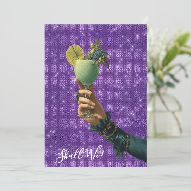 Invitación *~* FOTO A101 2  Cóctel Ornamentado  DESPEDIDA DE  (Anverso de pie)