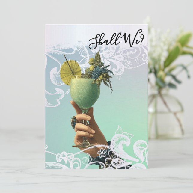 Invitación *~* FOTO A101 Cocktail ordenado 2 BACHELORETTE (Anverso de pie)