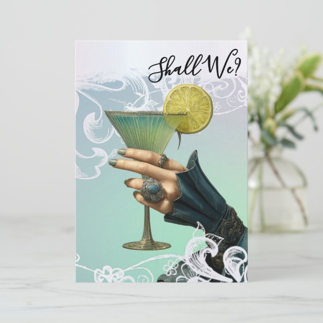 Invitación *~* FOTO A101 Cóctel Ornate 20 DESPEDIDA DE SOLTER (Anverso de pie)