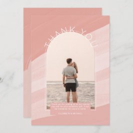 Invitación FOTO A rayas rosadas y turbias contemporáneas grac