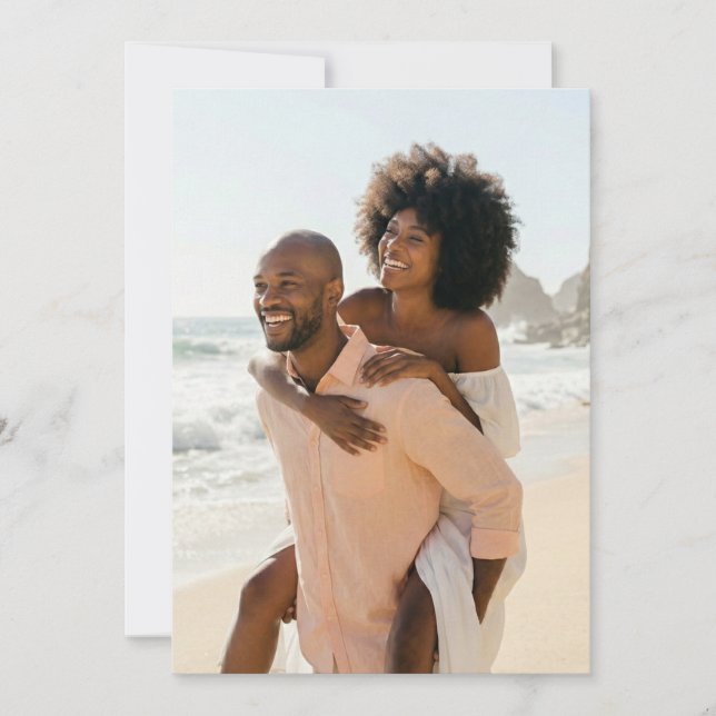 Invitación Foto Alegre de Playa con Pasteles (Anverso)