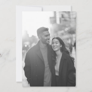 Invitación Foto alegre en blanco y negro
