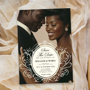 Invitación Foto antigua boda ornamentada