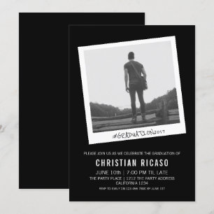 Invitación Foto antigua de graduación contemporánea con tema