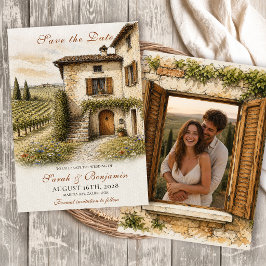 Invitación Foto antigua de granja italiana para aviso de salv