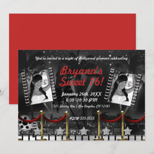 Invitación Foto antigua de Hollywood en blanco y negro de alf