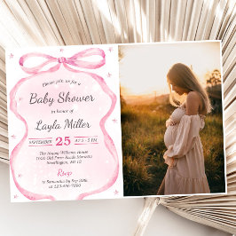 Invitación Foto Baby Shower de Pink Bow Boutique
