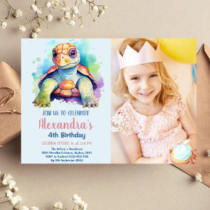 Invitación Foto bajo el cumpleaños de Sea Ocean Animals