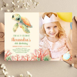 Invitación Foto Bajo El Cumpleaños Sea Ocean