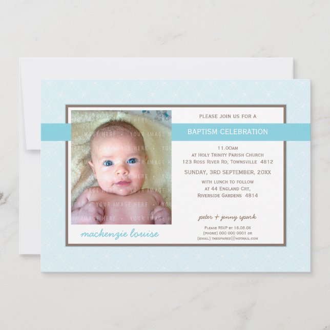 Invitación FOTO BAPTISM INVITE :: gloria 4L (Anverso)