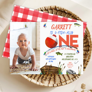 Invitación Foto Barco azul rojo Ofishally Un primer cumpleaño