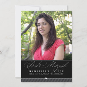 Invitación FOTO BAT MITZVAH INVITA : tipo encantador 2