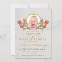 Foto Bautizo de Niña Rosa Magnolia Primer Cumpleañ