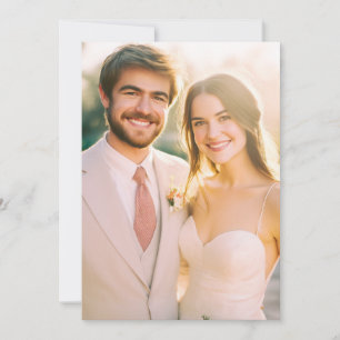Invitación Foto beige romántico