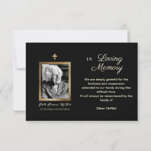 Invitación Foto Bereavement Gracias, luego del funeral