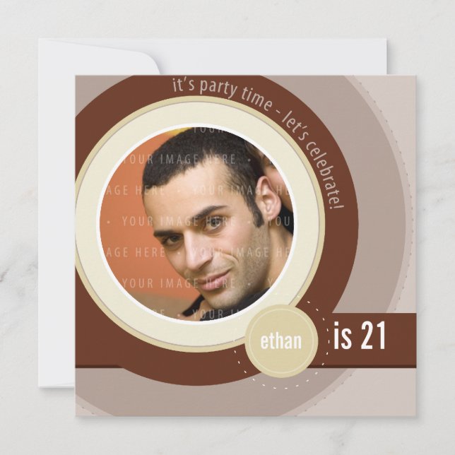 Invitación FOTO BIRTHDAY INVITA : circular 8SQ (Anverso)