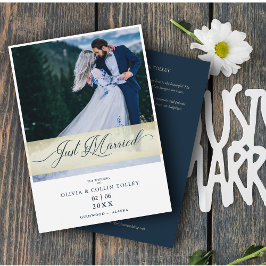 Invitación Foto boda Cita Letras De Mano Casada