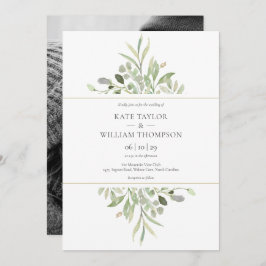 Invitación Foto Boda de Eucalyptus Greenery Botánico
