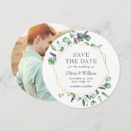 Invitación FOTO Boda Eucalipto Moderno GUARDAR LA FECHA