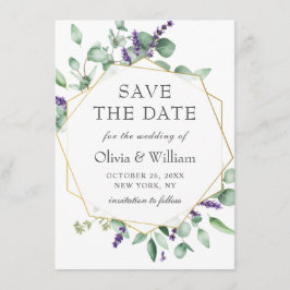 Invitación FOTO Boda Eucalipto Moderno GUARDAR LA FECHA