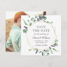 Invitación FOTO Boda Eucalipto Moderno GUARDAR LA FECHA