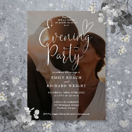 Invitación Foto Boda Fiesta Nocturna Elegante Letra