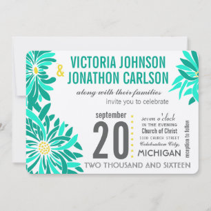 Invitación Foto: Boda floral moderno de la Casa de la Moneda