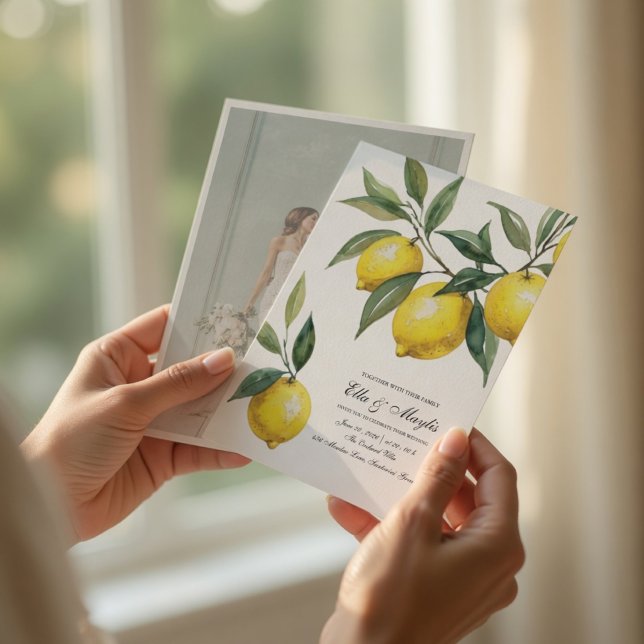 Invitación Foto Boda Mediterránea Limón (Subido por el creador)
