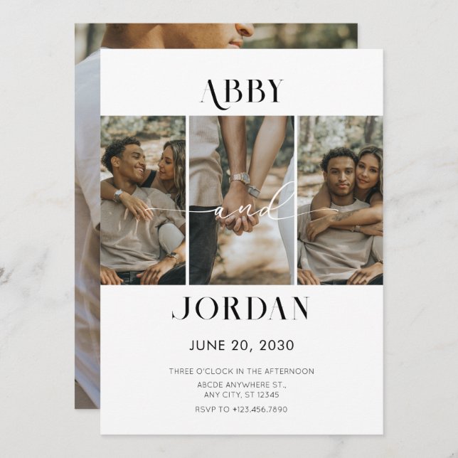 Invitación Foto boda moderna (Anverso / Reverso)