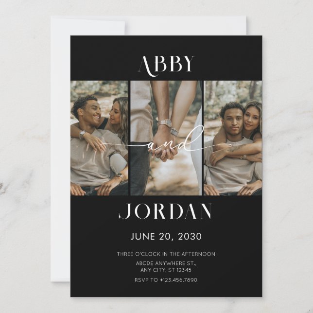 Invitación Foto boda moderna (Anverso)