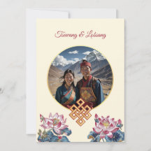 Foto Boda tibetano con flores de cerezo
