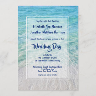 Invitación Foto Boda Tropical Beach Moderna de Destino