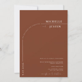 Invitación Foto Boho | Boda con guión de caligrafía minimalis