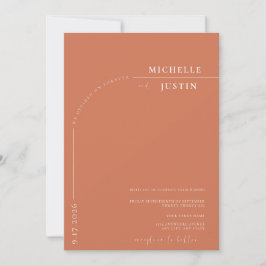 Invitación Foto Boho | Boda de Letra de Caligrafía Minimalist
