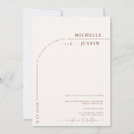 Invitación Foto Boho | Boda de Letra de Caligrafía Minimalist