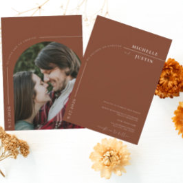 Invitación Foto Boho | Boda de Letra de Caligrafía Minimalist